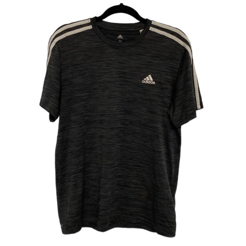 Adidas Men's Medium Climalite Athletic Shirt Charcoal Grey Crew Neck‎
